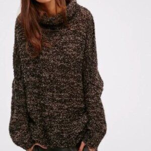 Free People Sweater alpaca shes all that turtleneck womens Brown medium slouchy